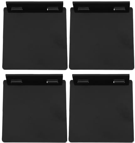 GLEAVI 4pcs 86 Type Central Air Conditioning Thermostat Panel Cover, Black Plastic Switch Protector Self-Adhesive Backing, Anti-Glare Splash-Proof Guard for Home Use