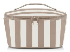reisenthel coolerbag S Pocket summerstripes Coffee – Kühltasche mit Obermaterial aus recycelten PET-Flaschen – Ideal für das Mittagessen unterwegs