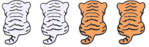 DOITOOL 4 Stück Tiger Broschen aus Legierung Kleine Pullover Corsagen mit Glatten Kanten Dekorative Kleidungsschmuck Anstecknadeln für Damen in Verschiedenen Farben