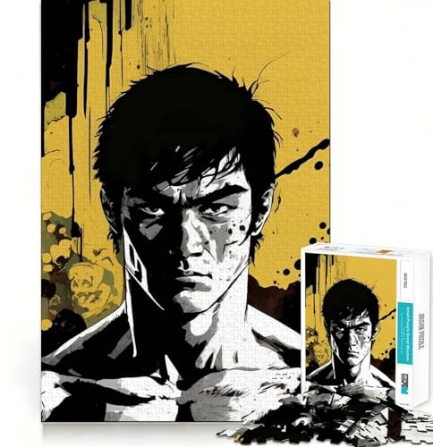 1000-teiliges Puzzle mit Bruce Lee-Porträt detailgetreues und unterhaltsames Denkspiel ideal zum Entspannen und für weihnachtliche Momente (50x75cm)