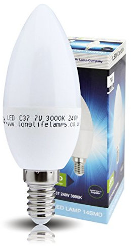 Long Life Lamp Company 4 x High Power LED 7w Candle Light Bulb Frosted Cover E14 SES Small Edison Screw 60w Equivalent