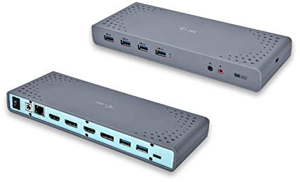 i-tec USB 3.0/USB-C 5K Universal Dual Display Docking Station 2x 4K 60Hz 2x HDMI 2x Display Port 1x GLAN 6x USB-A 3.0 1x Audio Input/Output K-Lock Windows Mac OS Linux Android Thunderbolt 3 compatible