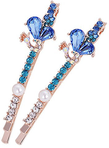 Frauen Pfau Strass eingelegte Haarspange