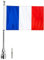 PSLER Mât de Drapeau en Aluminium avec Drapeau Français pour Moto Sportster Série 883 1200 48 Toutes Années (Mât Chromé)