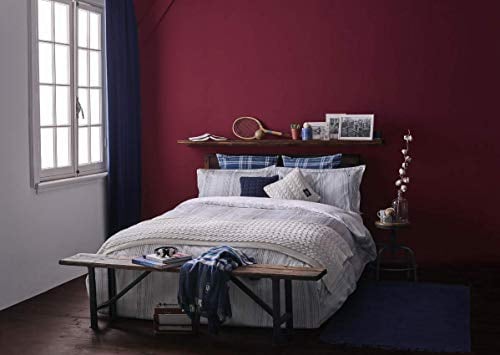 Tommy Hilfiger Byron Natural Bettbezug für Doppelbett Satin 110 Fäden Satin Tasche + 2 Kissenbezüge ohne Bettlaken