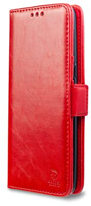 Gadget Armour ® Samsung Case - Premium Leather Magnetic Wallet Cover for Galaxy S8 – Flip Design Screen Protector – Kickstand For Video Viewing - Supports Wireless Charging - UK Based Company Red