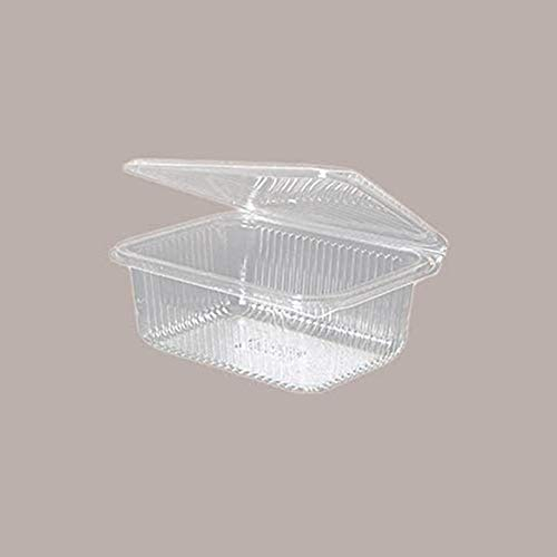 Lucgel Vaschetta con Coperchio Contenitore Rettangolare per Alimenti in Mais 1000 cc - 50 pezzi -