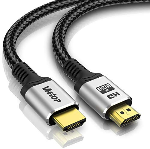 Veetop 4K HDMI Cable 10M, High Speed HDMI to HDMI 2.0 Cable, Compatible Fire TV, 3D Support, Ethernet Function, Video 4K 2160p, 1080p, 3D, 4K TV/HDTV/Blu-ray