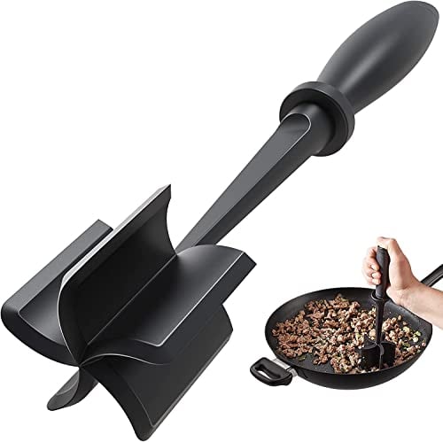 Hachoir à viande pour hamburger, presse-purée et broyeur de qualité supérieure résistant à la chaleur pour bœuf haché, dinde hachée et plus encore, hachoir à bœuf haché en nylon et fourchette à