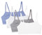 Fruit of the Loom Women's Spaghetti Strap Cotton Sports Bra, Heather Grey/White/White/Blue Heather 4-Pack, 18 (Pack of 4)