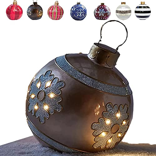 Ycxydr Christmas Inflatable Ball Decoration 60cm Giant Balls Outdoor Decor Large Xmas Ornaments for Wedding Festival Home Yard Lawn Garden Outside Decoration, with Pum (C)