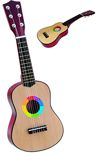 alles-meine.de GmbH Gitarre aus Holz - 6 Saiten - stimmbar - Konzertgitarre - Klassik - BRAUN/Natur Farben - haltbare Nylonsaiten - 54 cm - akustische - Kindergitarre/SPI..