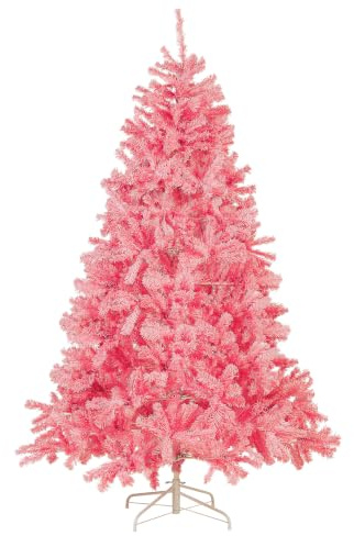 Sapin de Noël Artificiel 210 cm en PVC & Acier Rose pour Ambiance de Noël Cosy Farnham Beliani