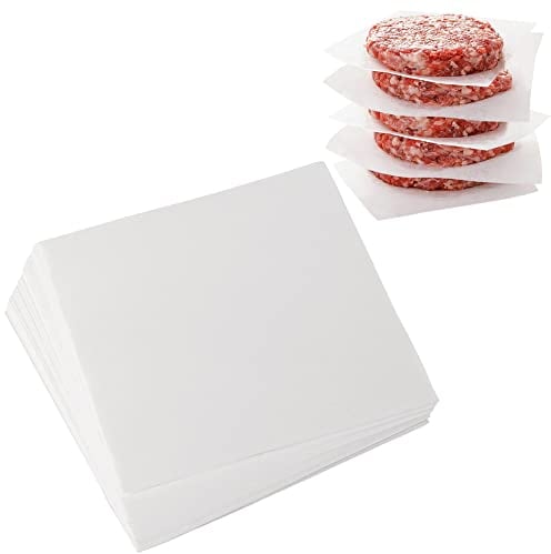 YQL Burger Paper Sheets, Set of 300, 10cm x 10cm Non Stick Wax Burgerpapers Squares Parchment Paper Waxpaper for Food Crafting Burger Press Patty Separate Freezing Candy Wrappers