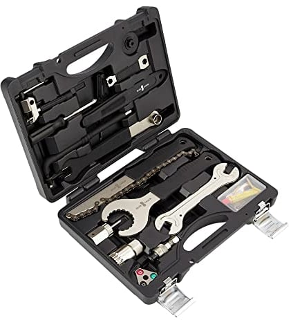 Bluechain® Fahrrad Werkzeugset 18-teilig/Fahrrad Werkzeugkoffer als Fahrradwerkzeugset Profi/Fahrradwerkzeug auch für Reifen & Kette/Bicycle Tool Kit