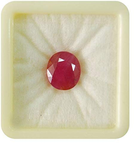 RRVGEM Bague réglable plaquée argent pour homme et femme par Labo - 2,25 Ratti 2,00 carats - Non chauffée - Rubis naturel non traité, Plaqué argent, Rubis