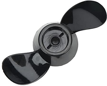 SPYMINNPOO Außenborder-Propeller, Verdickter Kunststoff, Langlebig, 2-Blatt-Ersatzpropeller für 12-V-24-V-Motoren, Schwarz Wassersport Bootfahren