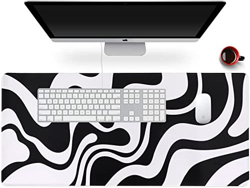 Anyshock Desk Mat, Extended Gaming Mouse Pad 35.4 x 15.9 XXL Keyboard Laptop Mousepad with Stitched Edges Non Slip Base, Water-Resistant Computer Desk Pad for Office and Home（Abstract）