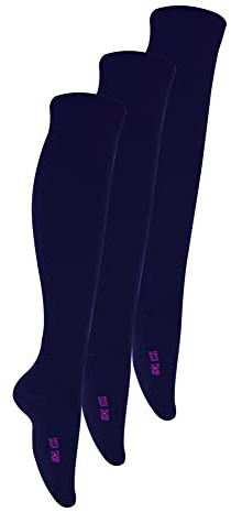 3 Pair Multipack Girls Knee High Bamboo Socks | Sock Snob | Plain Long School Socks for Kids