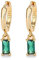 Goldene Ohrringe Damen mit grünem Tropfen, Creolen Gold für Frauen 14K Gold Ohrringe Kreolen Gold für Mädchen und Männer 2PCS