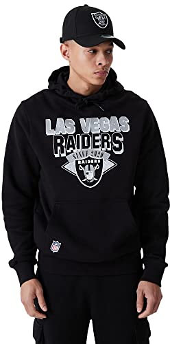 New Era Las Vegas Raiders NFL Hoodie Kapuzenpullover American Football Logo Schriftzug Schwarz - L