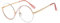 kachawoo Halbe randlose Brillen Null Diopter Brillenrahmen 8 S Form Metall Verschreibung Runde Anti Blaulicht Ray Brillen (pink gold frame)