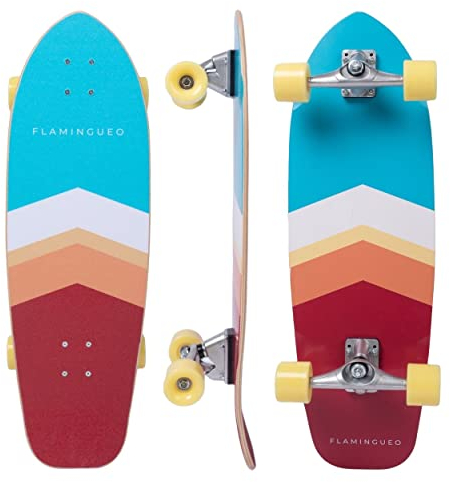 Flamingueo Skateboard - Surf Skate, Skateboard Erwachsene, Skateboard Rollen 80AB, Skateboard Deck, ABEC-7, Cruiser Skateboard, Skateboard Anfänger