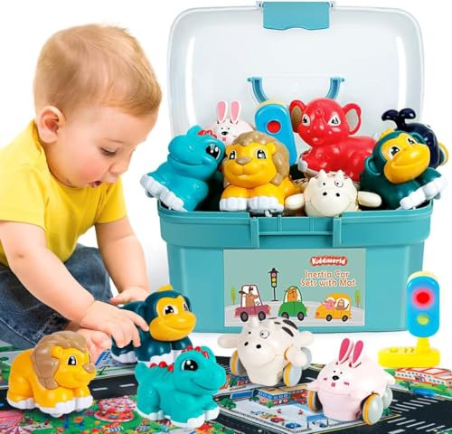 HahaGift Animal Car Toys for Boys, Baby Boy Toys Truck Toy, Pull Back Cars for Girls, Children Age 3+