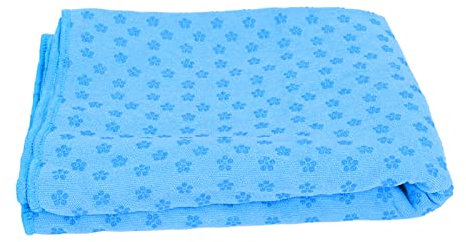 Yoga-Matten-Handtuch, Yoga-Handtuch, Yoga-Matte, Weich, für Pilates-Übungskurse, Fitnessstudio, Dusche, Camping, Reisen, Strand (Blau)