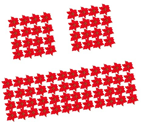 Toddmomy 120 STK Weihnachtsdekorationen Blumen Weihnachten Simulation Weihnachtsblume Christrose Weihnachtsstern Gefälschter Weihnachtsstern Mini-weihnachtsstern Sport Künstlich Zubehör