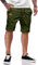 JMIERR Kurze Hosen Herren Shorts Herren Sommer Chino Baumwolle Elastische Taille mit Taschen Grün XL