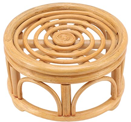 jerss Porte-Pot de Fleurs en Rotin Fait Main, Porte-Plante d'intérieur en Rotin Largement utilisé, Apparence Exquise pour la Maison (S 11.5x11.5x10cm / 4.53x4.53x3.94in)
