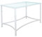 El Herrero Mesa de Forja para Salon, Comedor, Cocina, Mesa de Centro, Jardin | 120x70 Regulable a Doble Altura. Ideal para Ropa Camilla (White, Sin Aro + Cristal 6mm)