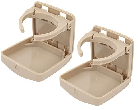 Porte-gobelet Pliable Réglable, 2 Pièces Porte-gobelet de Voiture, Porte-gobelet Automobile, S'adapte à la Plupart des Tailles de Tasses pour Camions, Camping-cars, Camionnettes (Beige) HF‑PAB))