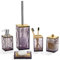 GAHEFY Lavender Purple Badezimmer-Zubehör-Set, Zahnbürstenhalter, Seifenspender, Wattestäbchen-Halter, Seifenschale, WC-Bürste mit Halter, Bambus-Badezimmer-Dekor, Acryl (Lila)