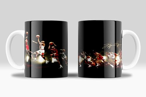 newseny Taza de Michael Jordan Evolución Cerámica de 355ml - Regalo para fans de NBA y M.Jordan Firma