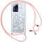 Vauki Funda para Xiaomi 13 Lite 5G con Cuerda,Transparente Silicona Glitter Liquida Colgar Colgante Cristal Suave Carcasa,Brillante Arena Movediza con Cordón Case para Xiaomi 13 Lite,Silver