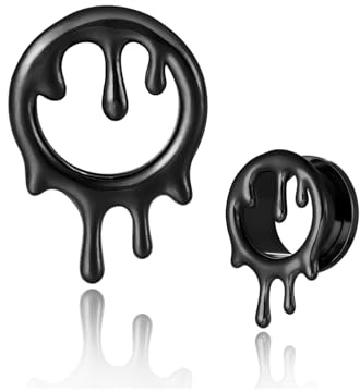 Twolobes 1 Paar klassische Ohrmanschette in Tropfenform für gedehnte Ohren, hypoallergen, 316 Edelstahl, 00 g, 8 mm - 25 mm, Körperpiercing-Schmuck