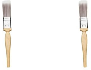 Fit For The Job 1 inch Diamond DIY Paint Brush For A Smooth Finish Painting with Emulsion, Gloss and Satin Paints on Walls, Ceilings, Furniture, Wood & Metal, 1 25mm (Pack of 2)