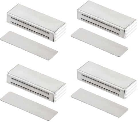 4 Stück Magnetverschluss Tür Stark, Edelstahl Magnetischer Türverschluss Selbstklebend, Kein Bohren Tür Magnete für Schranktüren Möbel (Groß)