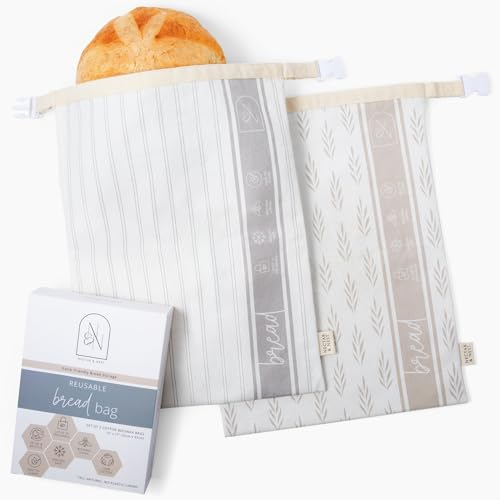 Nectar & Nest Reusable Beeswax Bread Bags for Homemade Bread & Sourdough – XL Eco-Friendly, Natural, Food-Safe Storage Bag to Keep Loaves Fresh Longer – Sustainable, Zero Waste