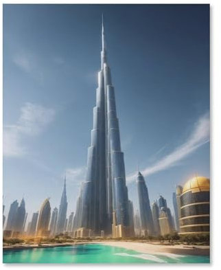Dubai Tower-Landschaft，Papier Puzzle 1000 Teile Spielzeug Für Erwachsene Dekompressionsspiel（50x70cm）-H58