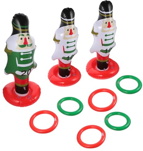 Sosoport 1ensemble Jeu De Lancer Anneaux Gonflables De Noël avec Bonhommes De Accessoires De Fête De Noël Amusants