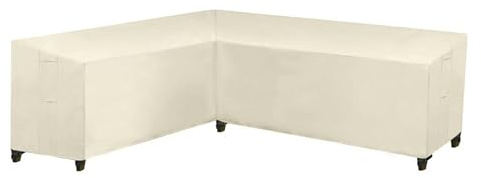 XHDZSW Gartenmöbel Abdeckung, L-Form Lounge Abdeckung Wasserdicht Rattan Sofa Abdeckung, Für Gartenmöbel Sitzgruppe Ecksofa Eck-Loungegruppe Abdeckplane (250x250x100cm,Beige)