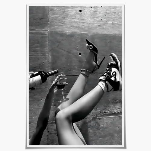 Lmuwecno Elegantes, urbanes feministisches Poster, schwarz-weiß, Wandkunst, flippig, Vintage, ästhetisch, trendig, Barwagen-Dekor, Poster, ästhetisch für adrette Wohnheim-Dekoration, 61 x 91,4 cm,