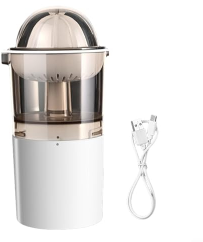 Presse-agrumes électrique sans fil - Charge USB - Silencieux - En acier inoxydable - Blanc