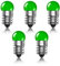 BrightArk E10 LED Grüne Glühbirnen 0.68W Schwibbogen Ersatzbirnen, Weihnachten Farbige LED Birnen AC/DC3.5V Bunte Leuchtmittel Lampen für Lichterbogen, Leuchter, Lichterkette, 5 Stück