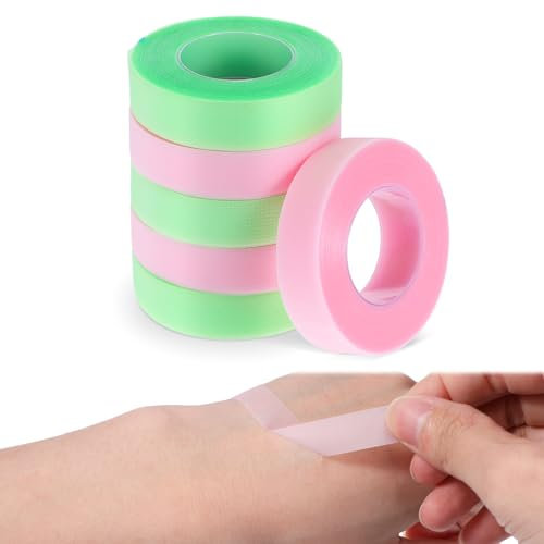 Piriuuo 6 Stück Wimpern Tape, PE Wimpernband Tape Wimpern Wimpernverlängerung Band Wimpern Klebeband Atmungsaktive Stoffbänder Wimpernband Zubehör für Make-up Individuell Professionell