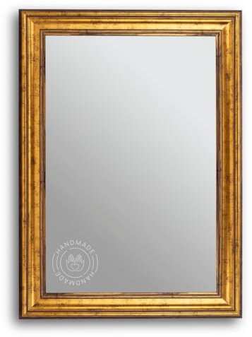 CLAMARO 'PRAG' Antik Wandspiegel 70x140 cm mit Rahmen | Gold Braun | Shabby Chic Vintage Barock Spiegel mit Holzrahmen | Barockspiegel inkl. Metall Aufhänger und Montagematerial