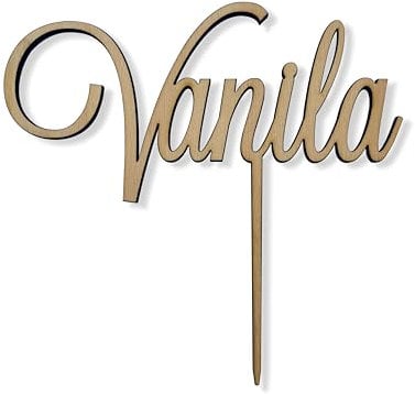 Cake Topper mit personalisiertem Namen – Torten Topper Wunschname – Individuelle Kuchendekoration für Geburtstag, Taufe, Kommunion – Tortenaufsatz aus Holz oder Acryl - Kuchen Topper - 6 Schriftarten